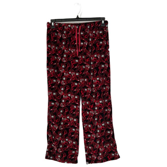 Cabernet Sleep Sense Pajama Set Women Medium Red Multi Paisley Velour Plush Cozy - Picture 3 of 16